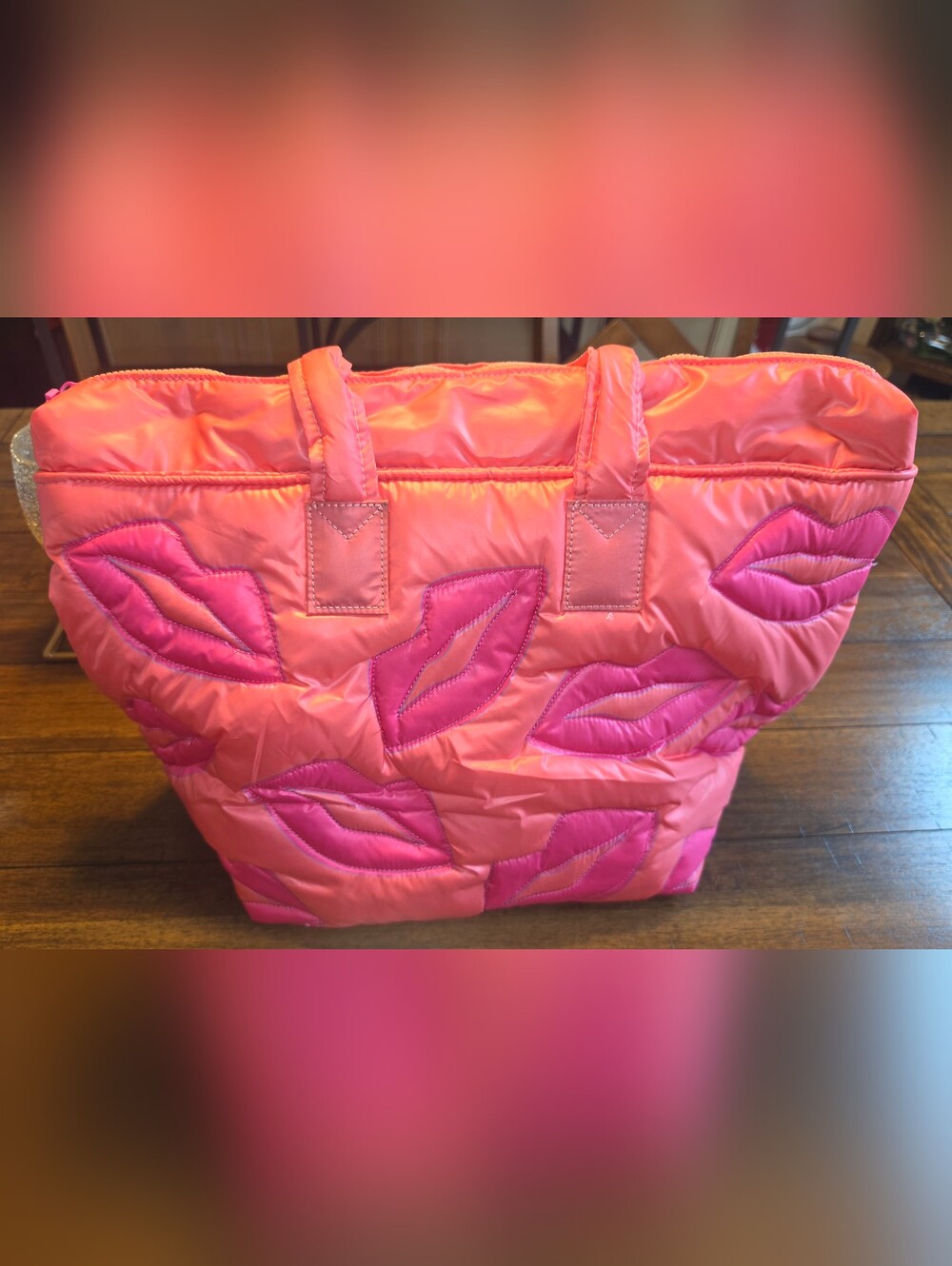 WILDFOX Puffy Lips Quilted Tote Shoulder Bag